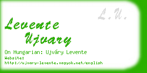 levente ujvary business card